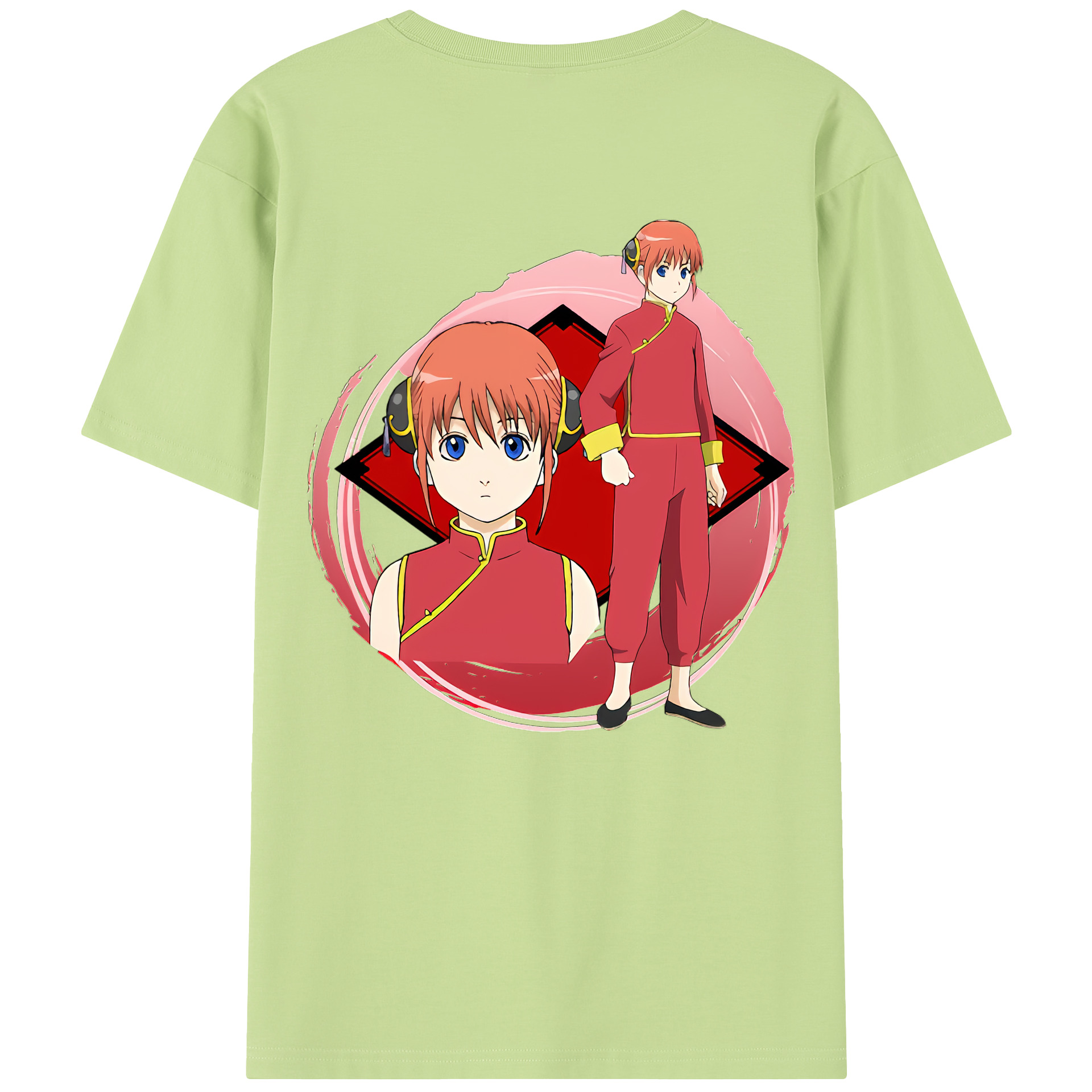 （画像用） ぎんたま 坂田銀時（さかたぎんとき） 神楽 志村新八（しむら しんぱち） GINTAMA Sakata Gintoki Kagura Shimura Shinpachi 綿100％半袖Tシャツ（背面プリント）
